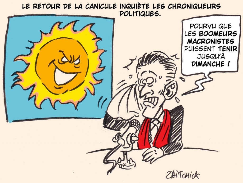 dessin presse humour législatives 2022 boomeurs image drôle canicule Christohe Barbier