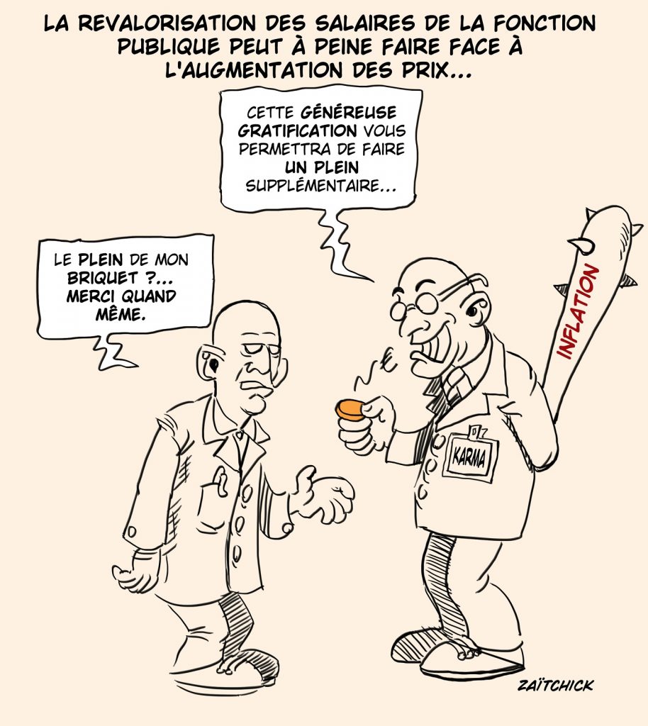 dessin presse humour revalorisation salaire image drôle fonction publique inflation