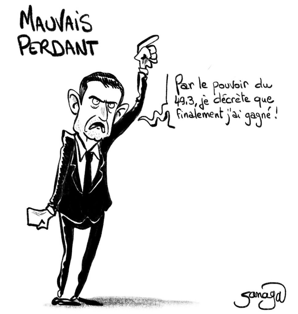 dessin presse humour Manuel Valls image drôle défaite législatives 2022