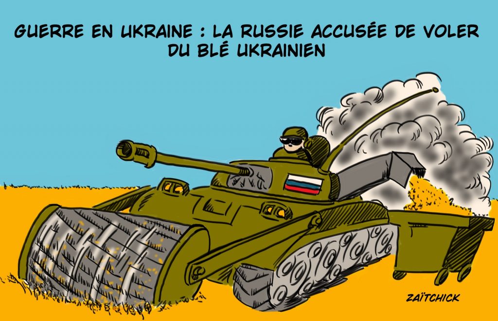 dessin presse humour guerre Ukraine image drôle Russie vol blé