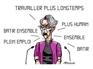 dessin presse humour gouvernement Élisabeth Borne image drôle