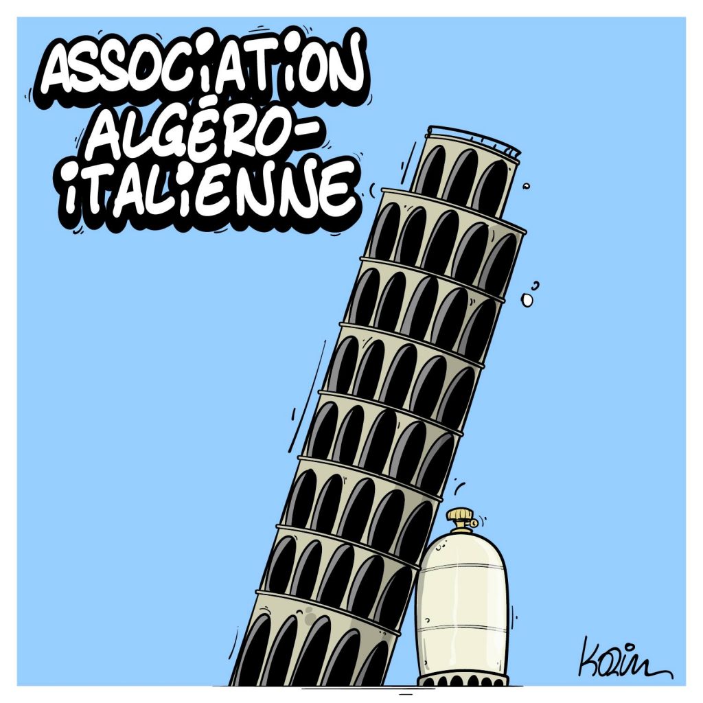 dessin presse humour accord Algérie Italie image drôle fourniture gaz