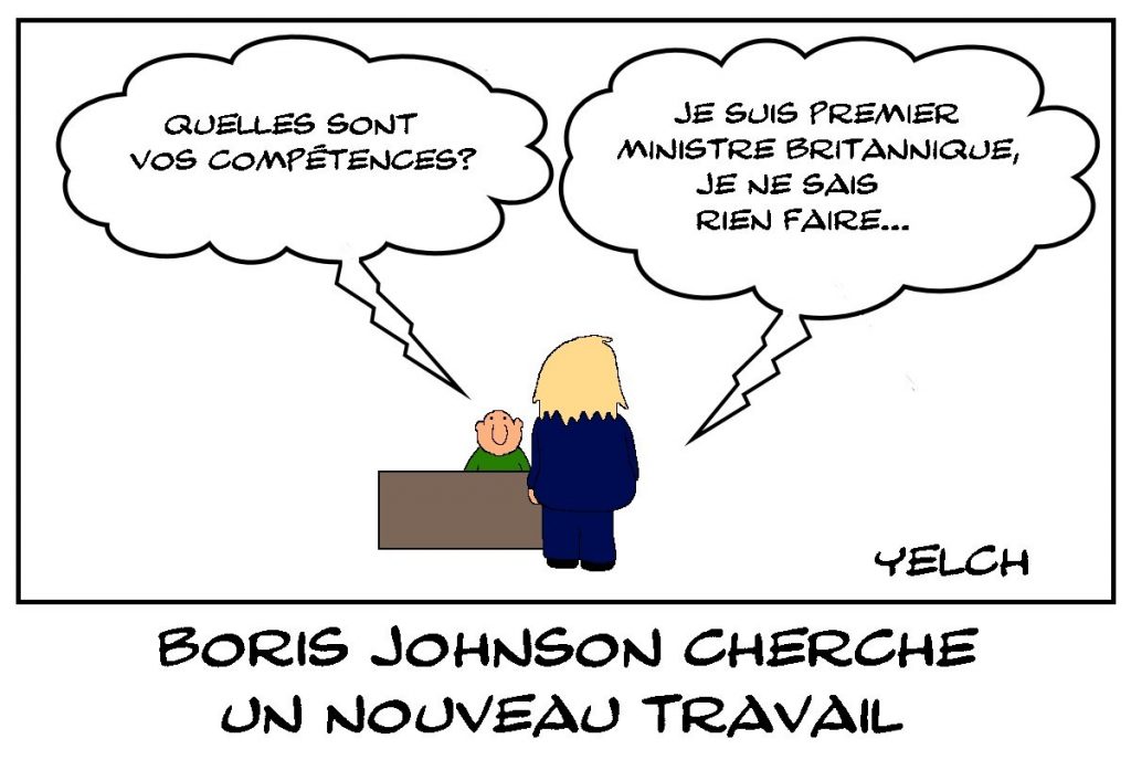 dessins humour Boris Johnson image drôle démission