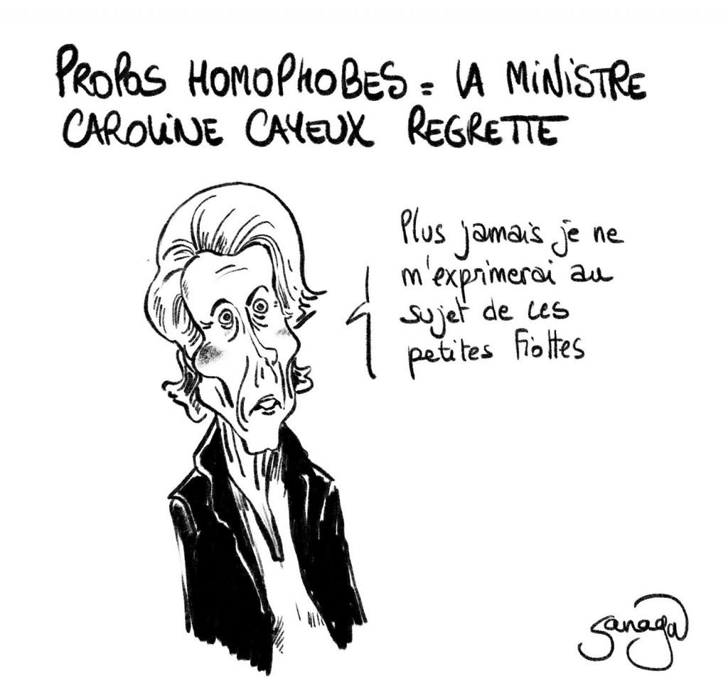 dessin presse humour propos homophobes image drôle Caroline Cayeux