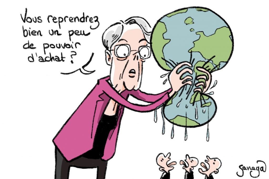 dessin presse humour Élisabeth Borne image drôle pouvoir d’achat gaz de schiste