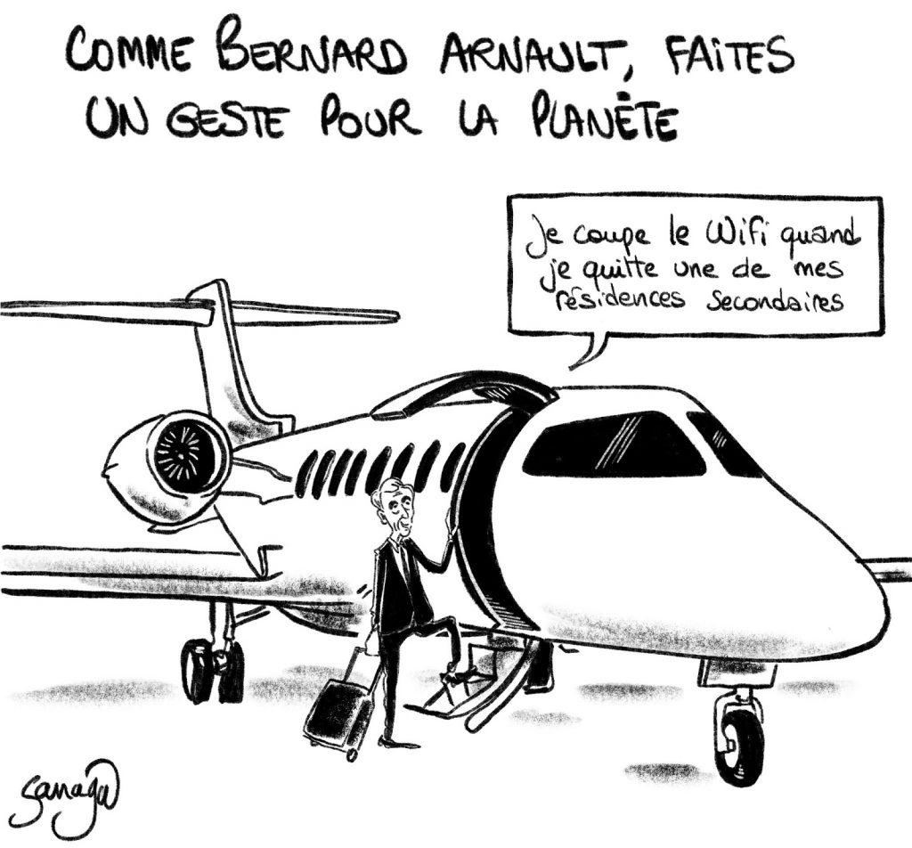dessin presse humour Bernard Arnault image drôle geste planète