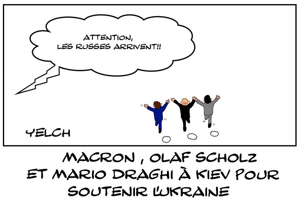 dessins humour visite Kiev image drôle soutien Ukraine