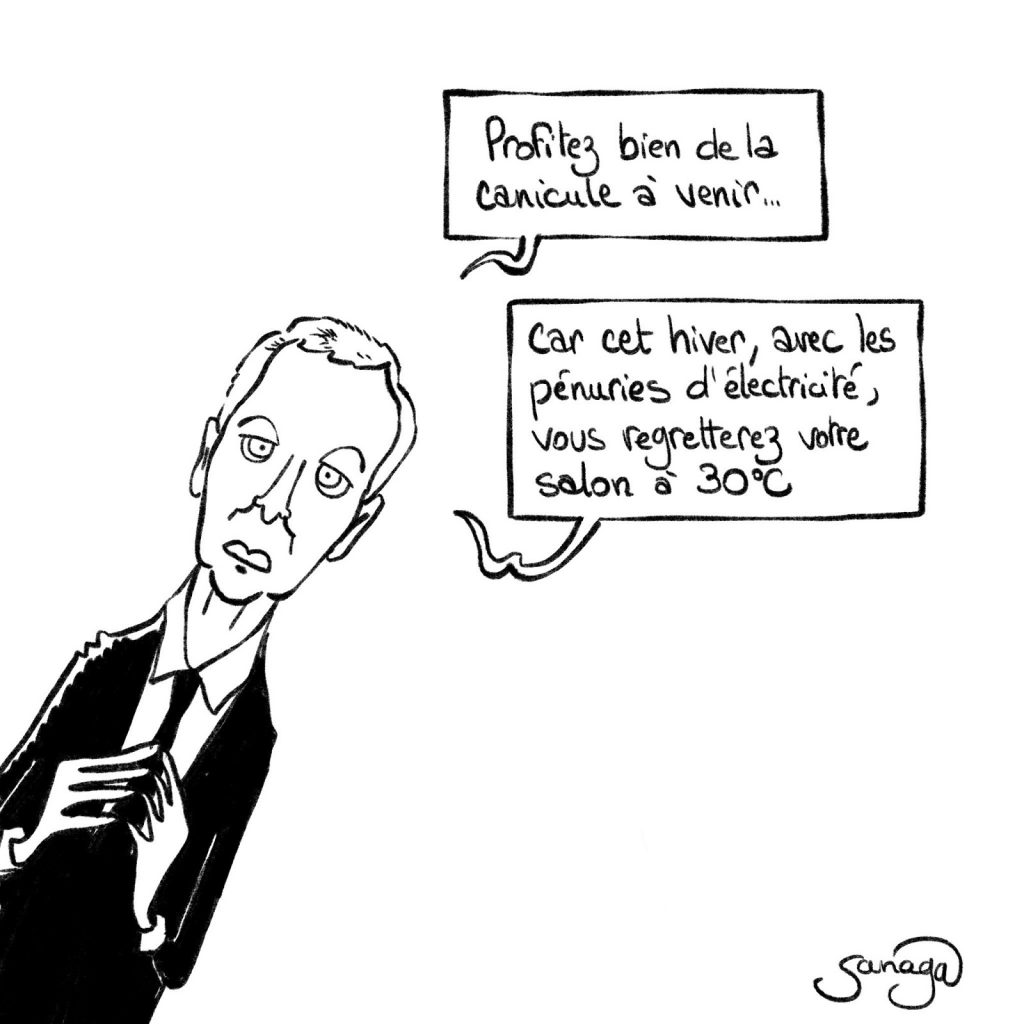 dessin presse humour canicule Bruno Le Maire image drôle pénurie électricité