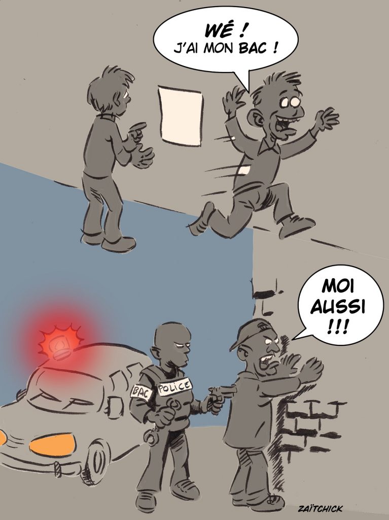 dessin presse humour Baccalauréat image drôle police Bac