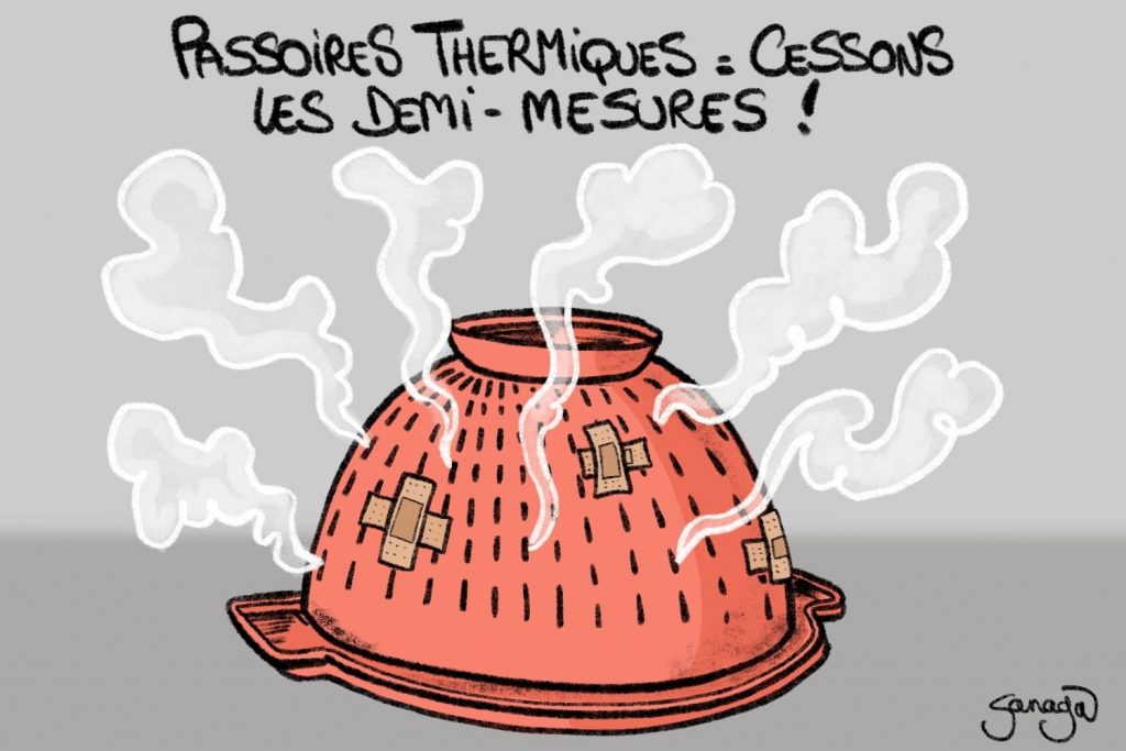 dessin presse humour passoires thermiques image drôle isolation bâtiments anciens