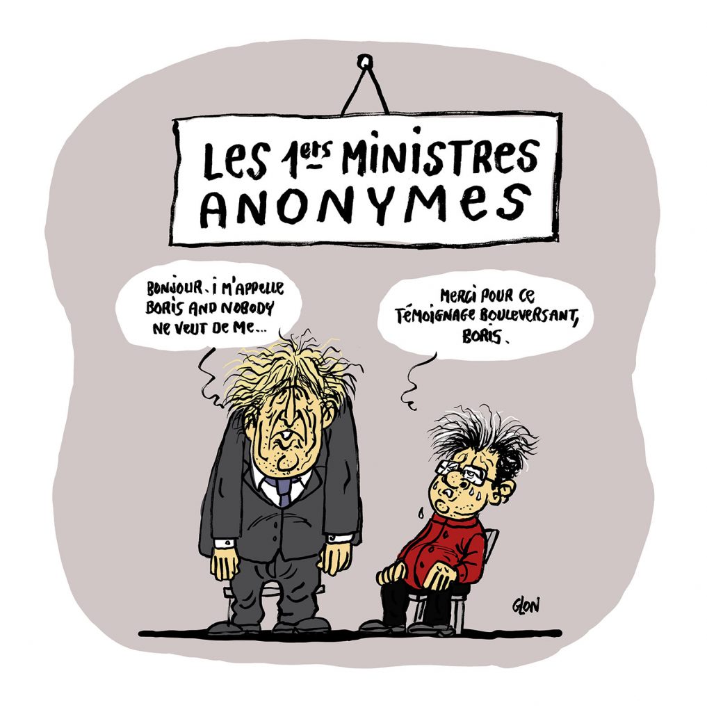 dessin presse humour Boris Johnson image drôle démission Jean-Luc Mélenchon