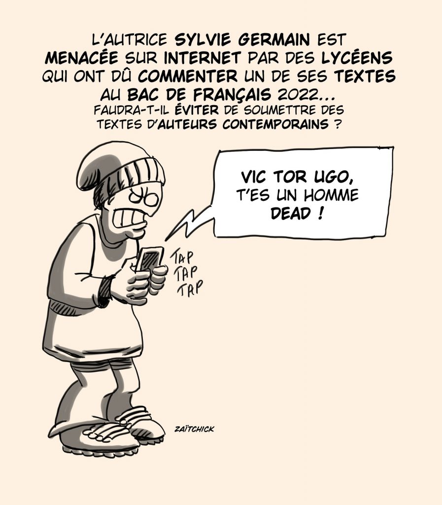 dessin presse humour baccalauréat français image drôle Sylvie Germain menace Internet