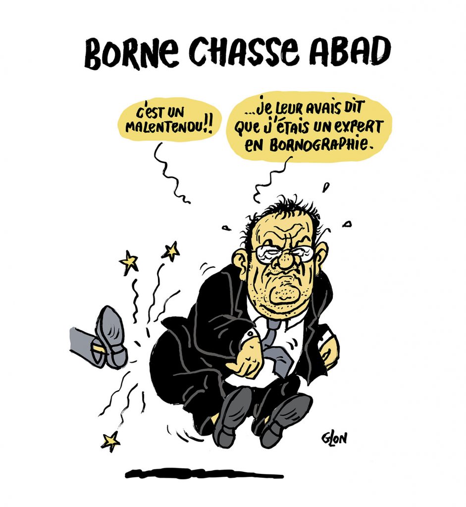 dessin presse humour Élisabeth Borne image drôle Damien Abad