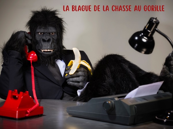 blague animaux, blague gorilles, blague singes, blague chiens, blague chasse, blague couilles, blague paralysie, humour drôle