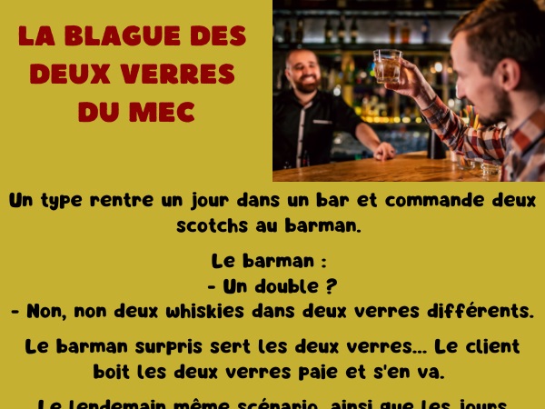 blague métiers, blague serveur, blague bar, blague médecin, blague alcoolisme, blague arrêt de l'alcool, blague promesse, humour drôle