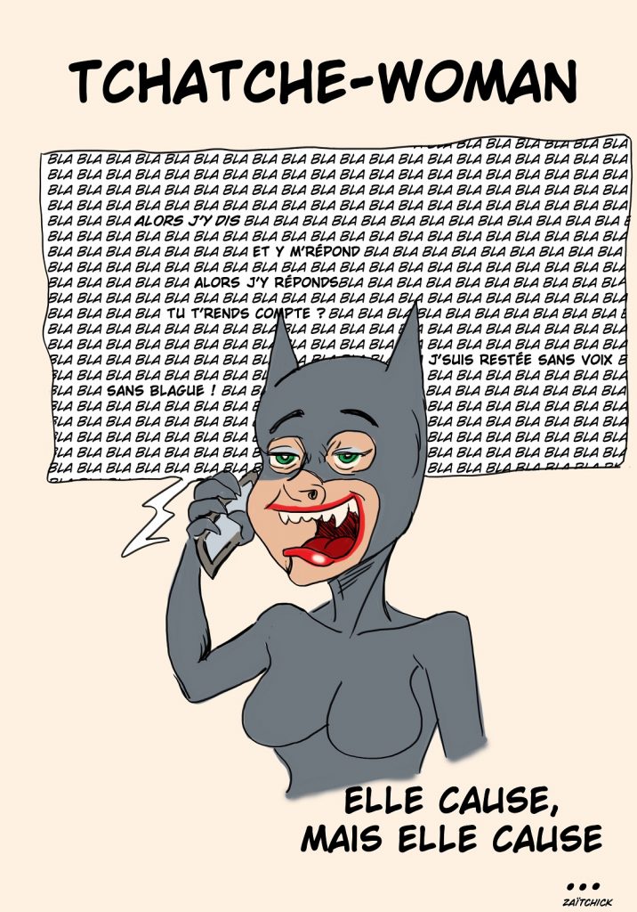 dessin presse humour super-héros image drôle Tchatche-Woman