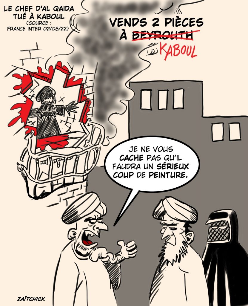 dessin presse humour élimination chef Al-Qaïda image drôle Ayman al-Zawahiri