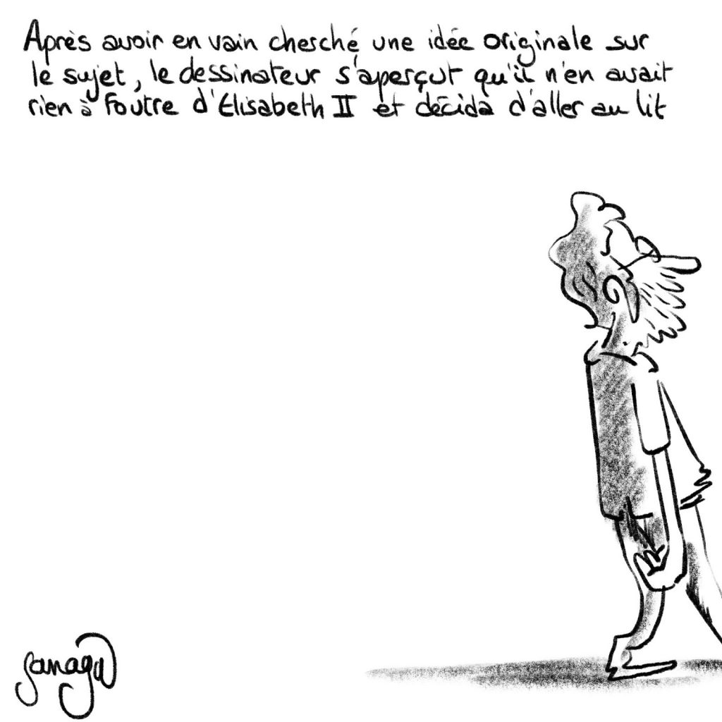 dessin presse humour décès d’Élizabeth II image drôle