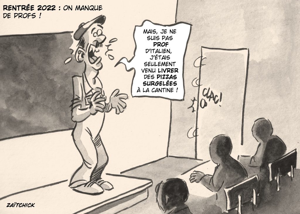 dessin presse humour Éducation Nationale image drôle manque professeurs