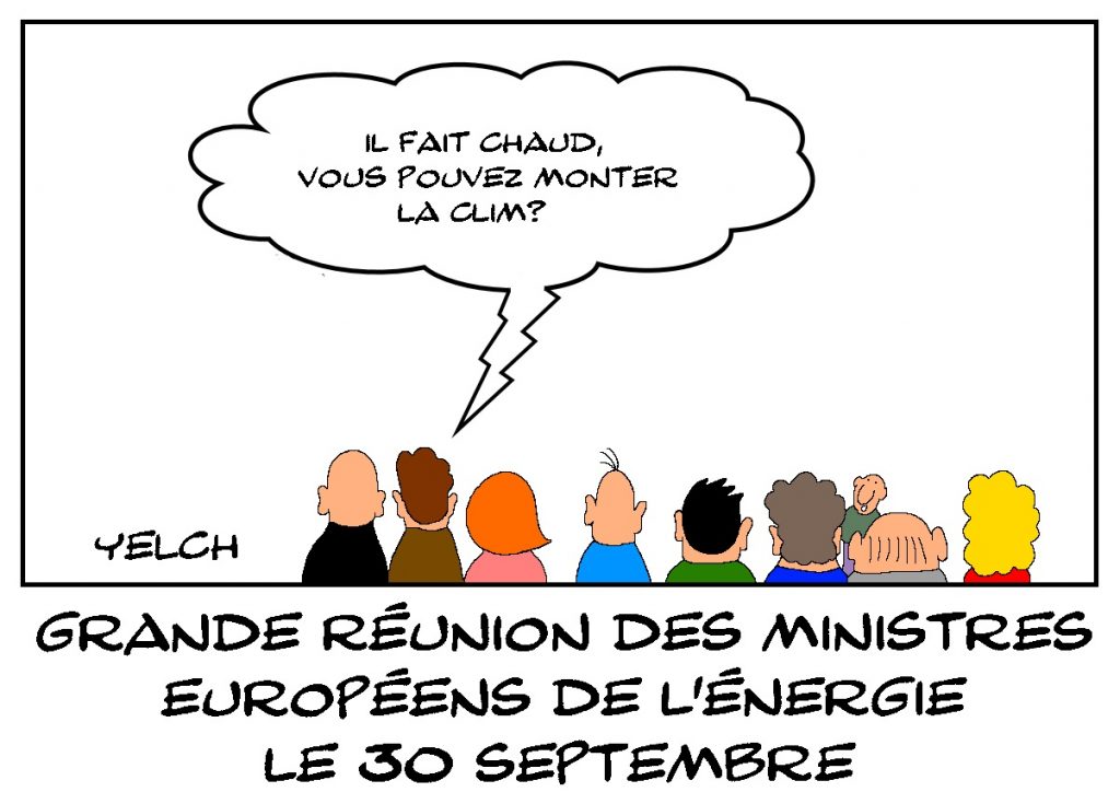 dessins humour Europe réunion énergie image drôle climatisation