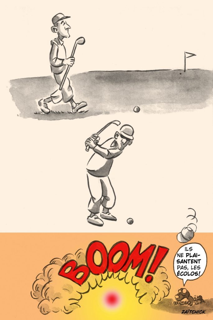dessin presse humour arrosage terrain golf image drôle écologie punitive