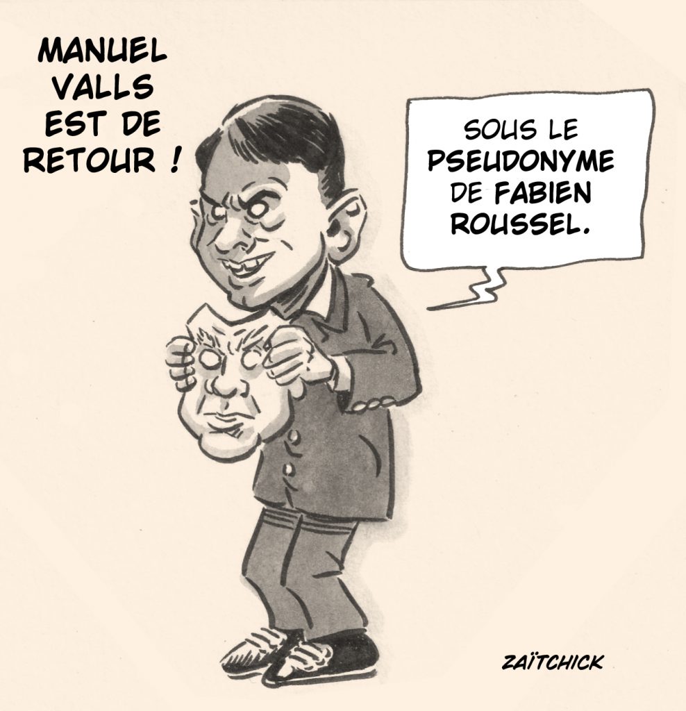 dessin presse humour Fabien Roussel gauche allocs image drôle Manuel Valls