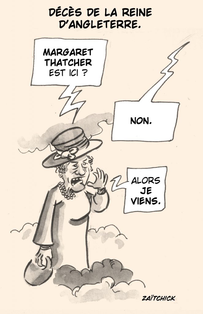 dessin presse humour décès d’Élizabeth II image drôle