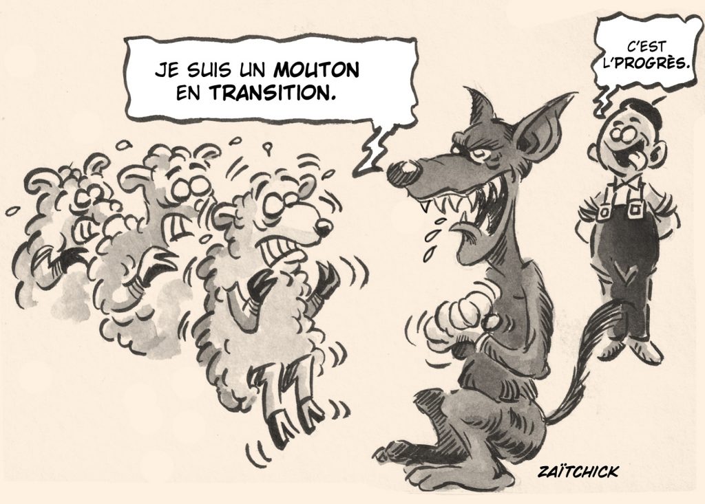 dessin presse humour mouton loup image drôle progressisme