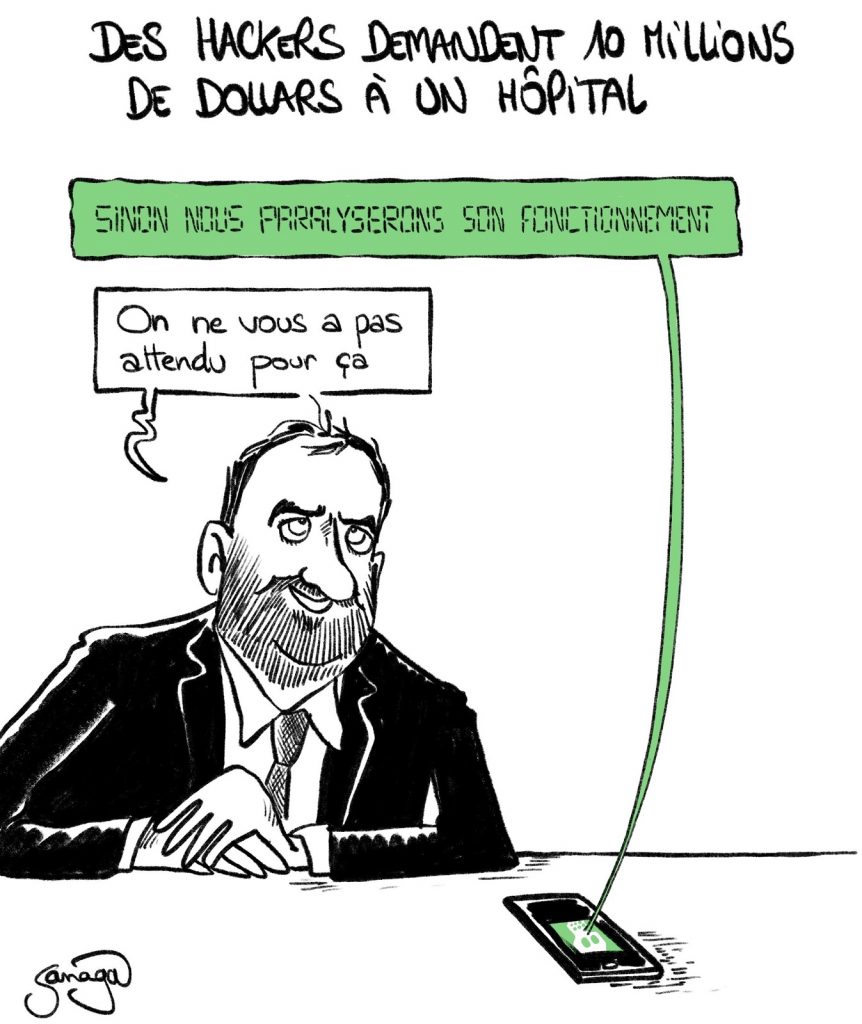 dessin presse humour François Braun image drôle hackers hôpital