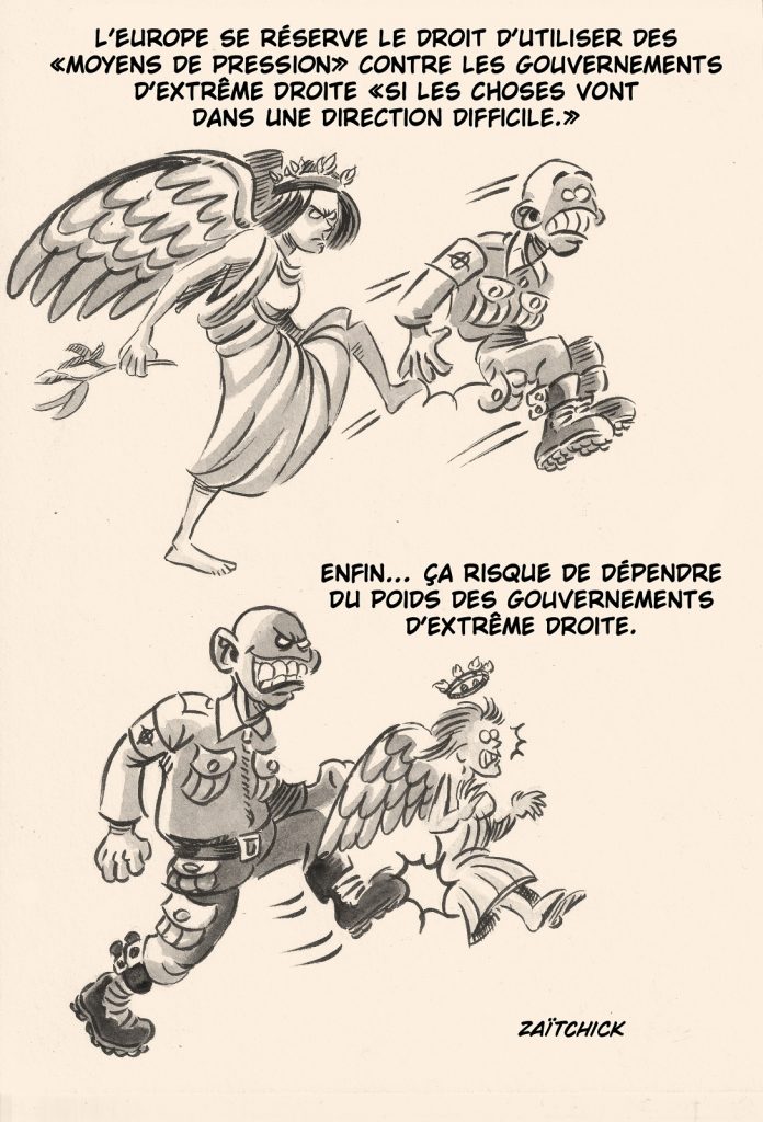 dessin presse humour Europe image drôle législative Italie extrême droite