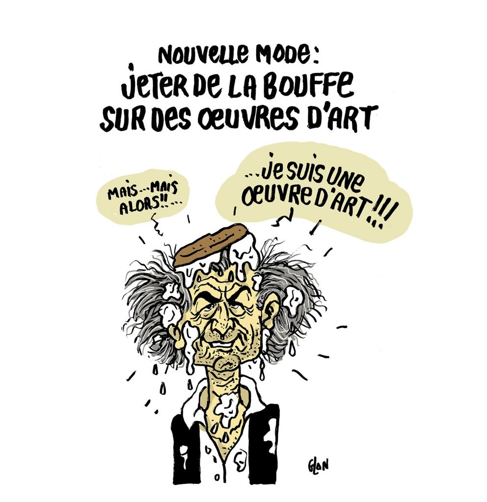 dessin presse humour vandalisme œuvres d’art image drôle Bernard-Henri Lévy