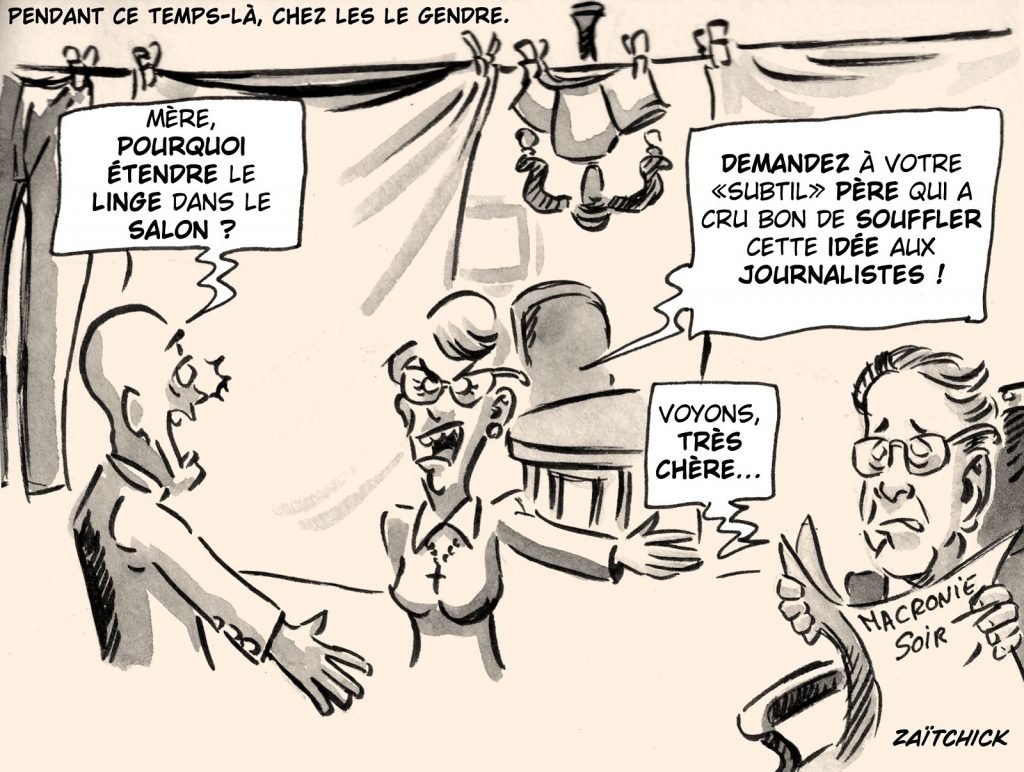 dessin presse humour Gilles Le Gendre image drôle économies d’énergie sèche-linge