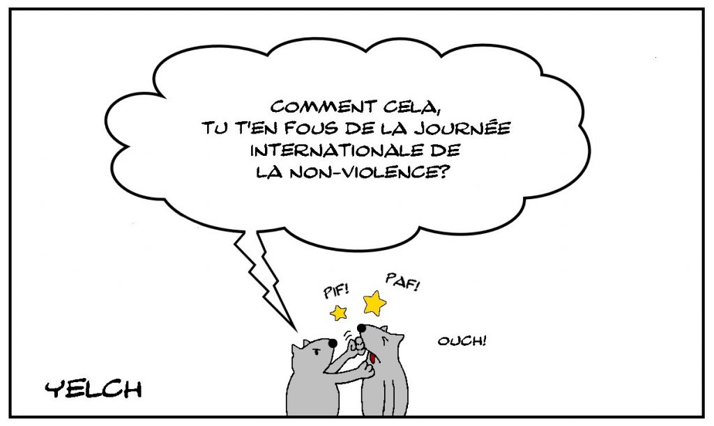 dessins humour journée internationale image drôle non-violence