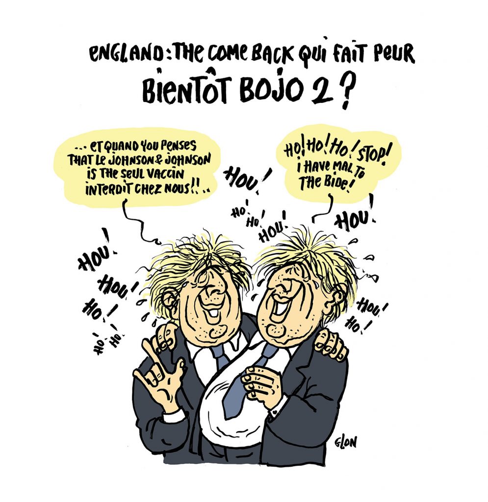 dessin presse humour Angleterre image drôle retour Boris Johnson