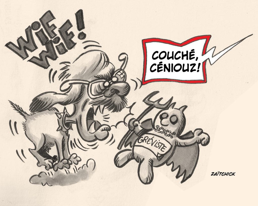 dessin presse humour Cnews Pascal Praud image drôle grève gréviste