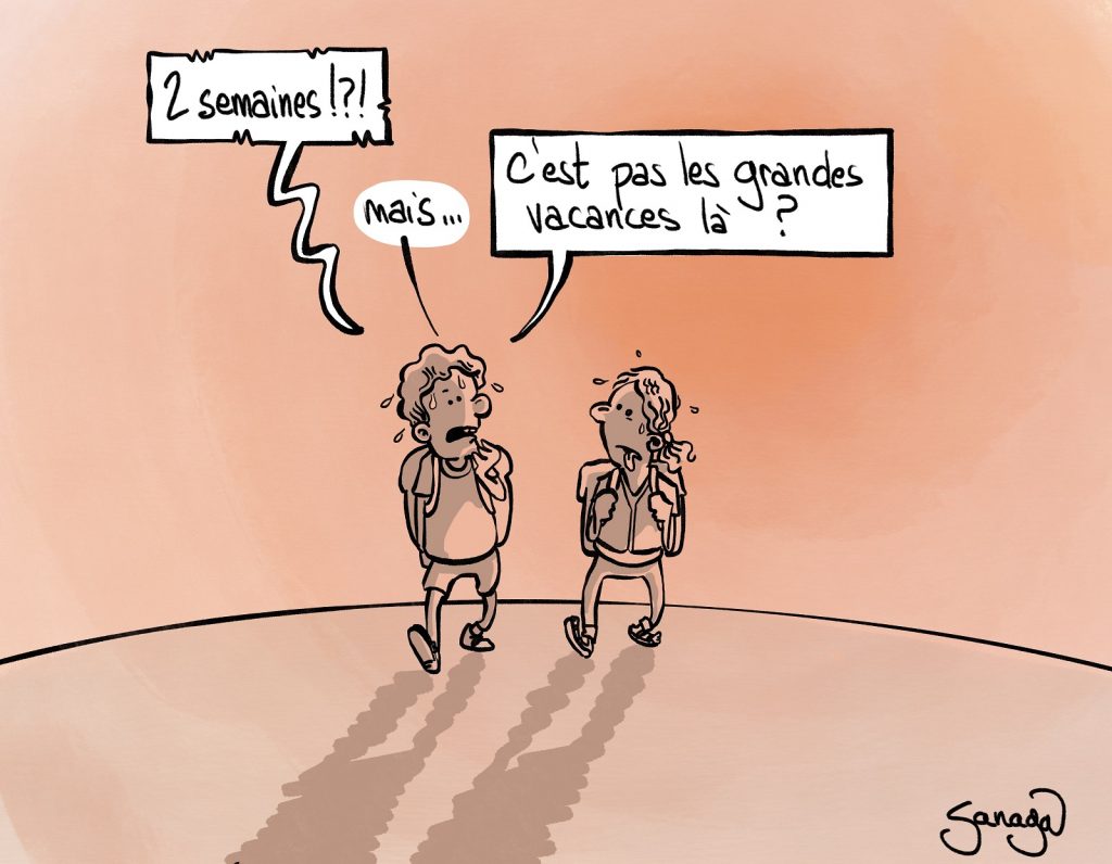 dessin presse humour vacances Toussaint image drôle météo chaleur