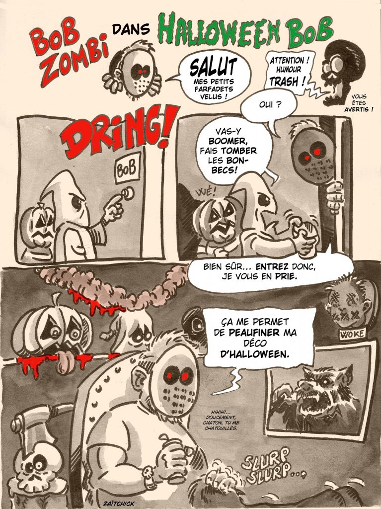 dessin presse humour Bob Zombi image drôle Halloween