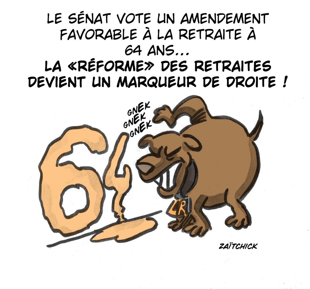 dessin presse humour droite image drôle réforme retraite