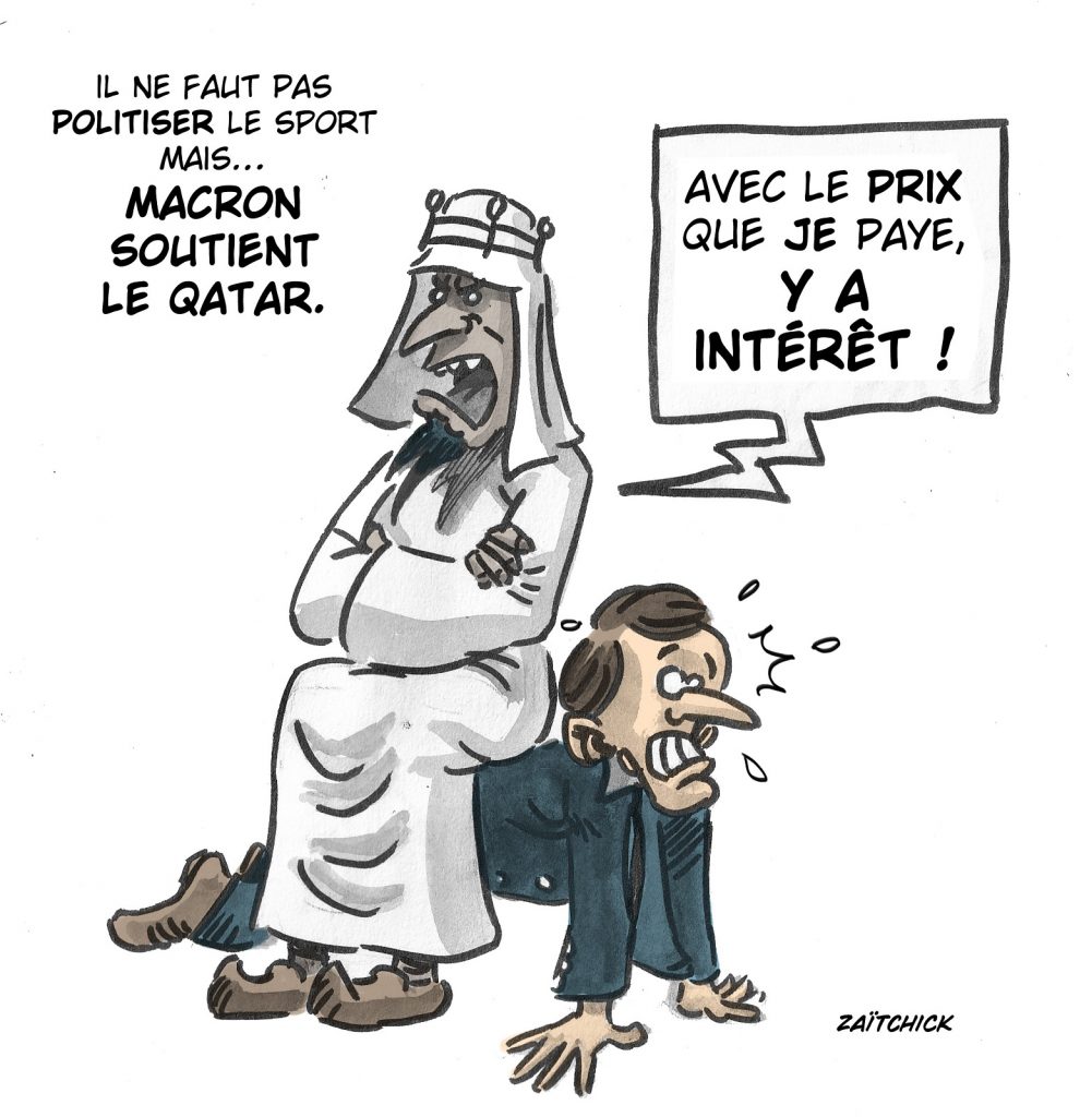 dessin presse humour Macron image drôle politisation sport