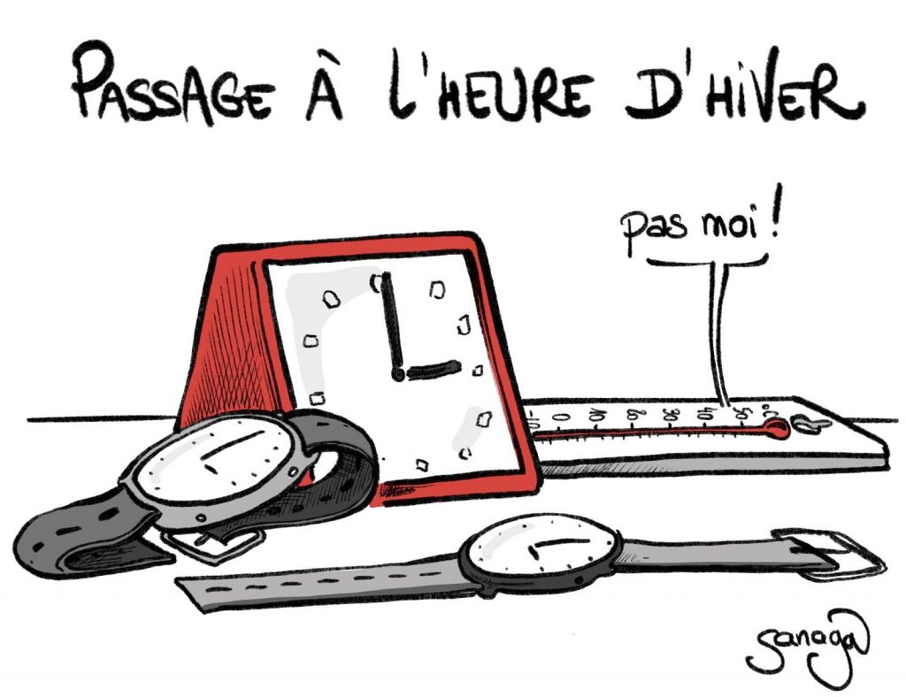 dessin presse humour passage heure hiver image drôle thermomètre