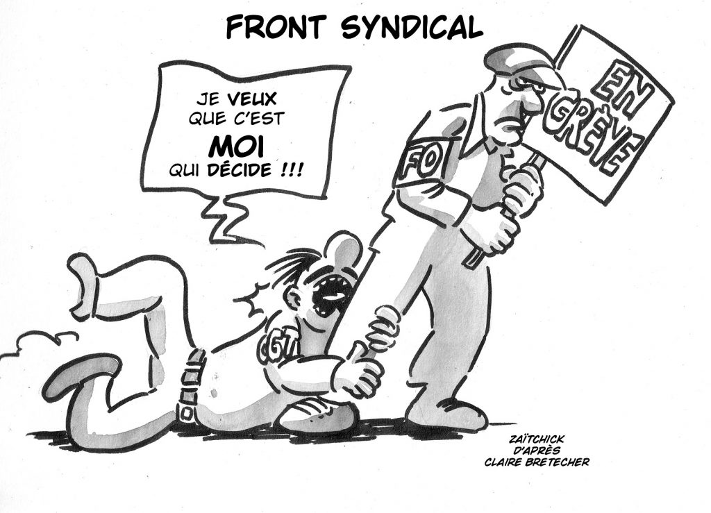 dessin presse humour front syndical image drôle Philippe Martinez