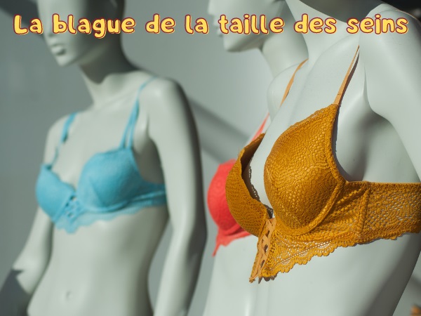 blague soutien-gorge, blague œufs brouillés, blague seins, blague poitrine, blague taille de poitrine, blague lingerie fine, humour drôle