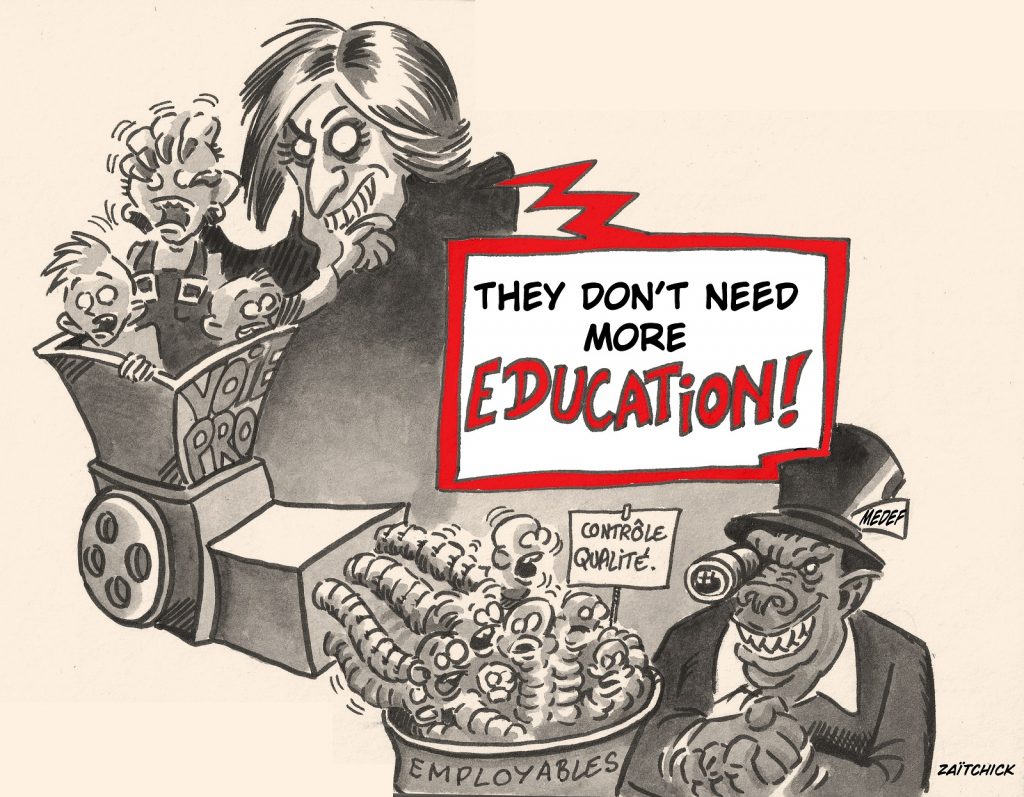 dessin presse humour privatisation enseignement professionnel image drôle Carole Grandjean