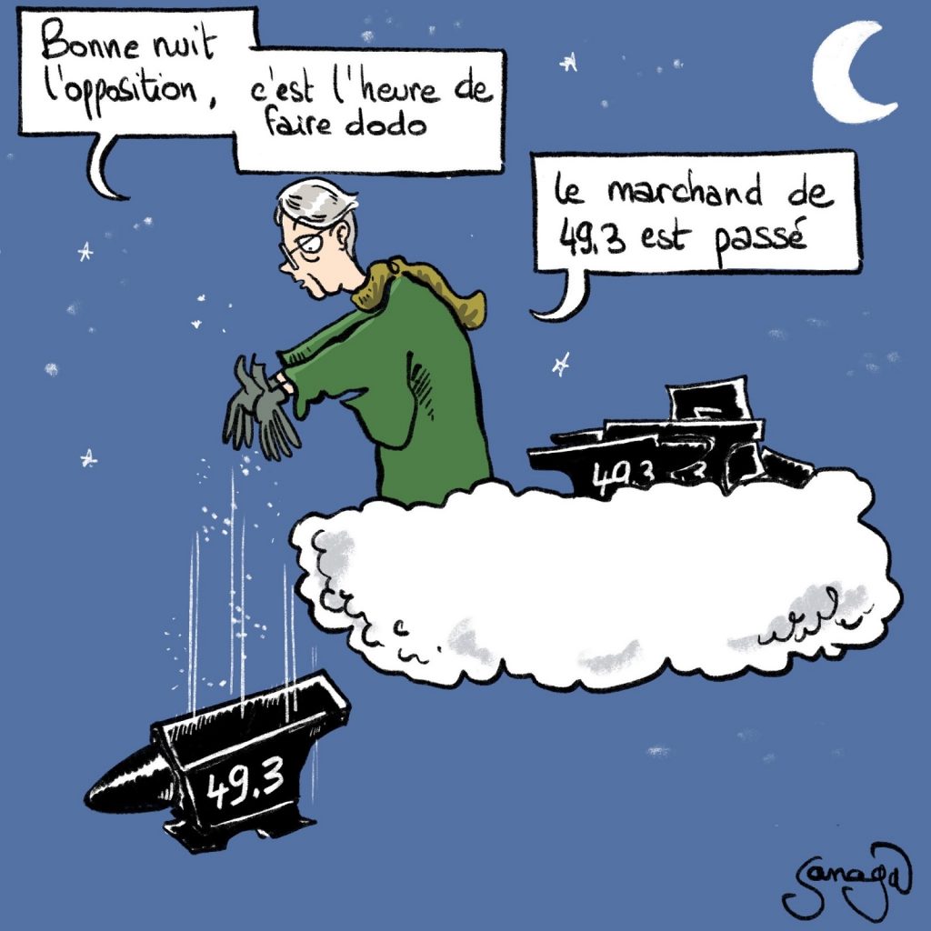 dessin presse humour Élisabeth Borne mage drôle article 49.3