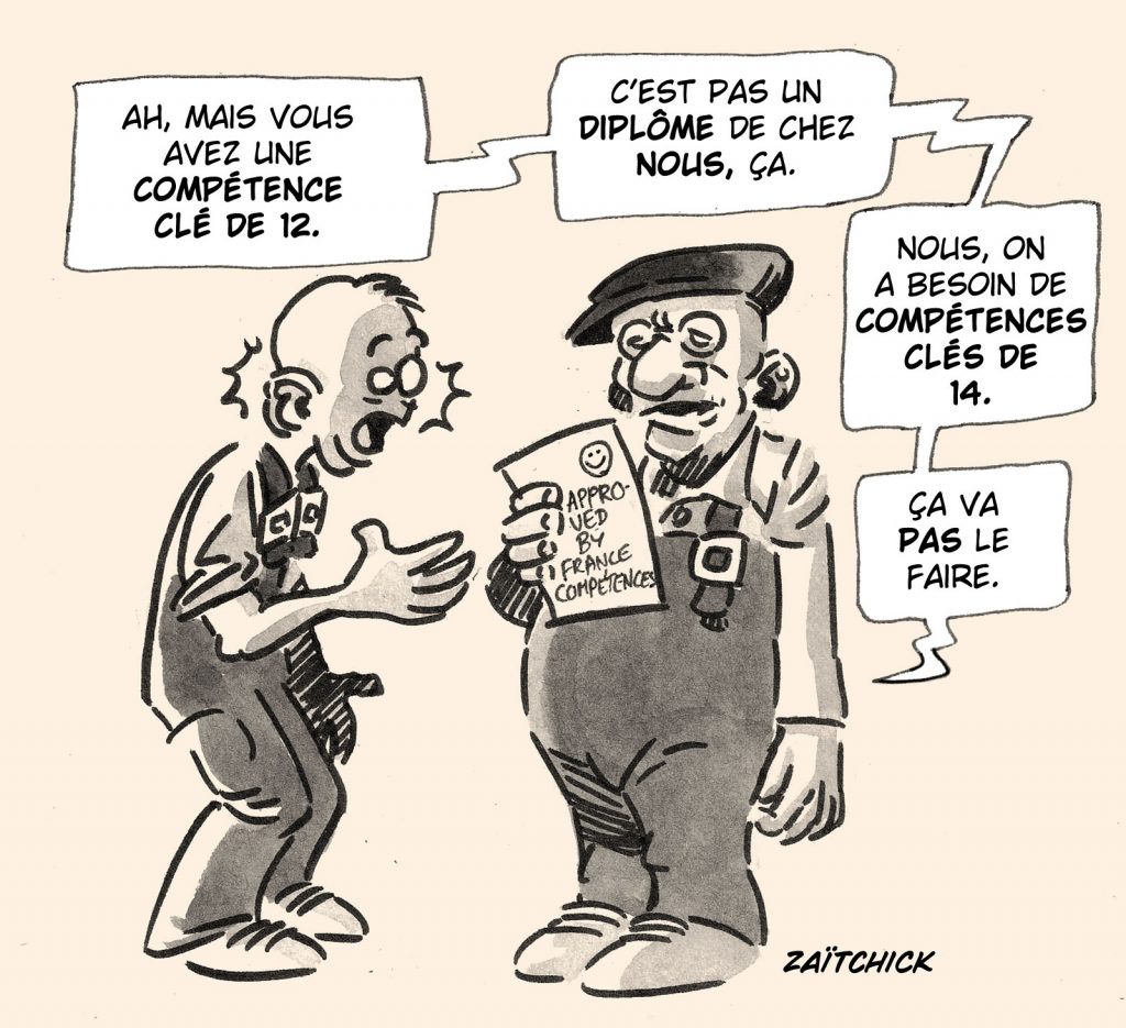 dessin presse humour France Compétence image drôle réforme enseignement professionnel