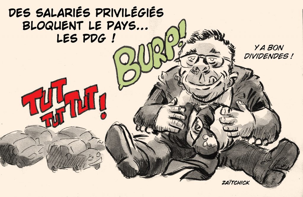 dessin presse humour grève raffinerie image drôle Patrick Pouyanné
