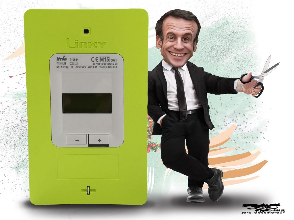 dessin presse humour Emmanuel Macron image drôle coupures d’électricité