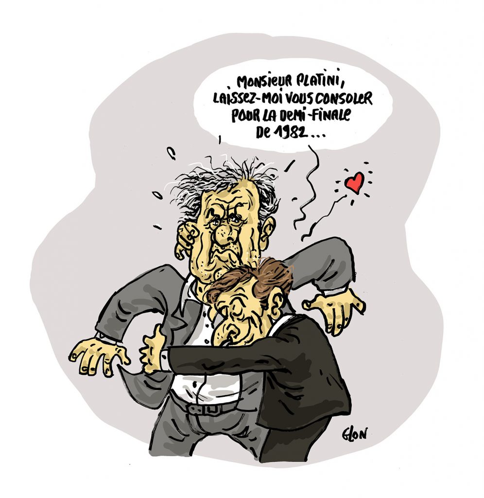 dessin presse humour Emmanuel Macron défaite France image drôle Coupe du Monde 2022