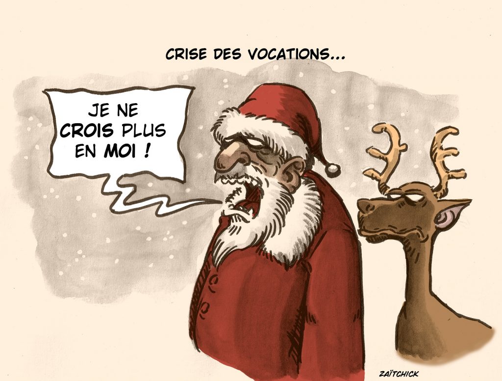 dessin presse humour Père Noël image drôle crise