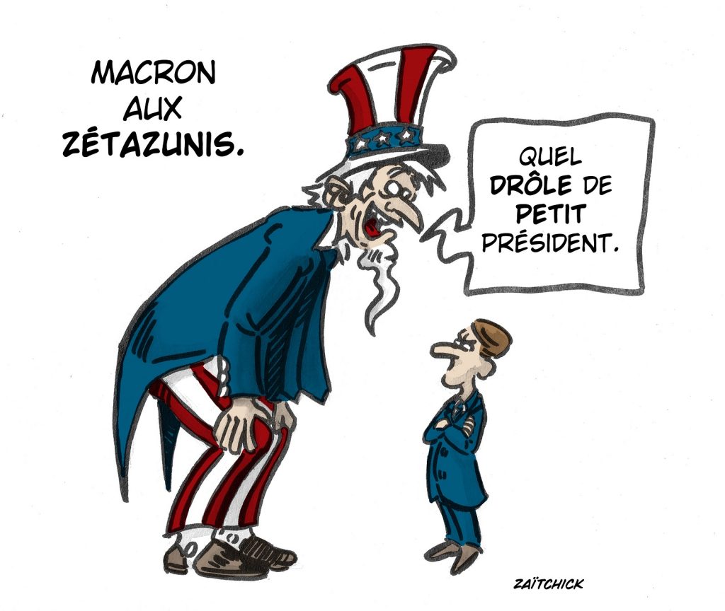 dessin presse humour Macron image drôle États-Unis